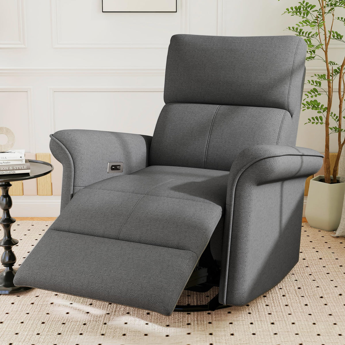 Power Swivel Rocker Recliner Chair Velvet V738