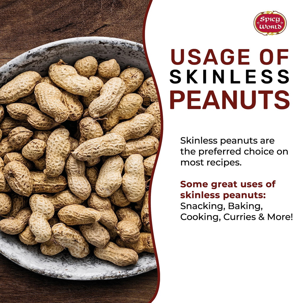 Blanched Raw Unsalted Skinless Peanuts 4 Pound E891