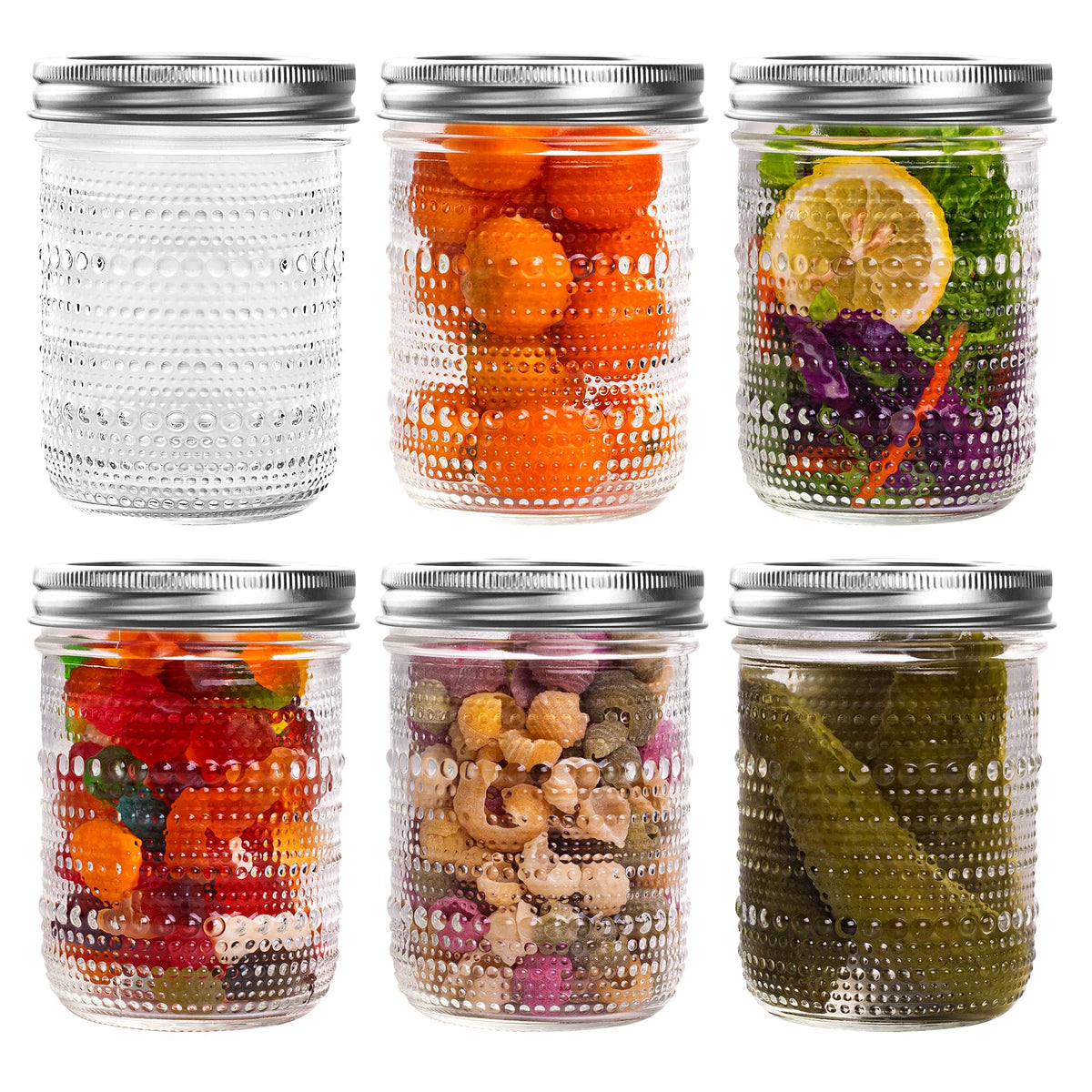 16 Oz Wide Mouth Glass Mason Jars 6 Packs K693